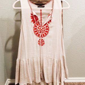 THML cream and red tunic